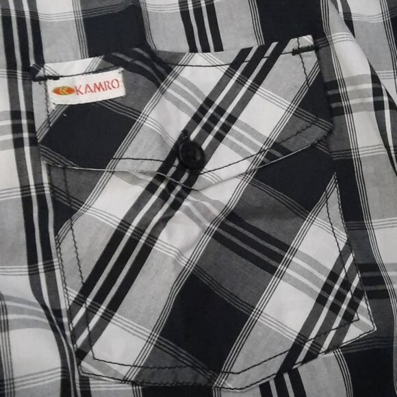 Kamro Streetwear Short Sleeve Double Breasted Pocket Button Up Shirt Size 5XL - Picture 4 of 8